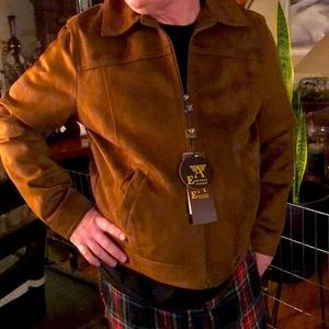 Men’s suede fall bomber jacket